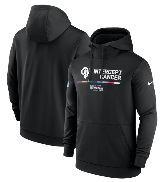 Men's Los Angeles Rams 2022 Black Crucial Catch Therma Performance Pullover Hoodie Men's Los Angeles Rams 2022 Black Crucial Catch Therma Performance Pullover Hoodie